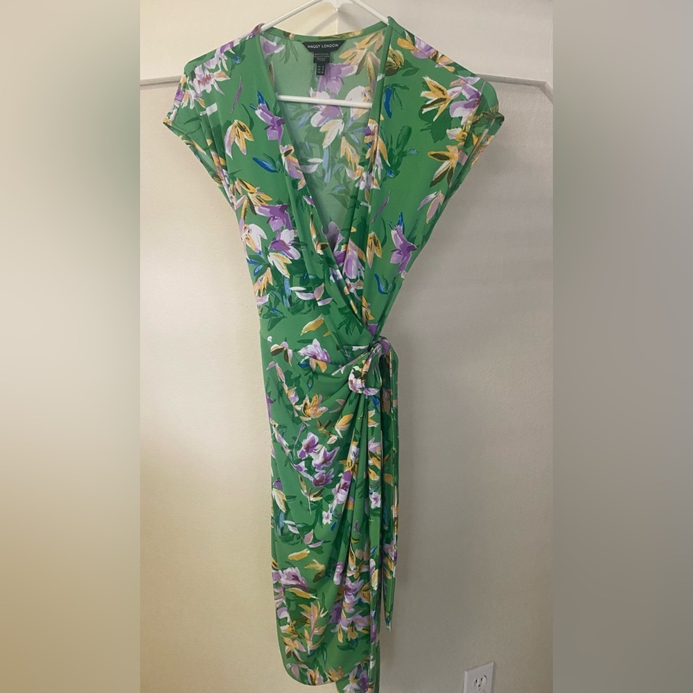 NWT - Maggy London Green Wrap Dress
